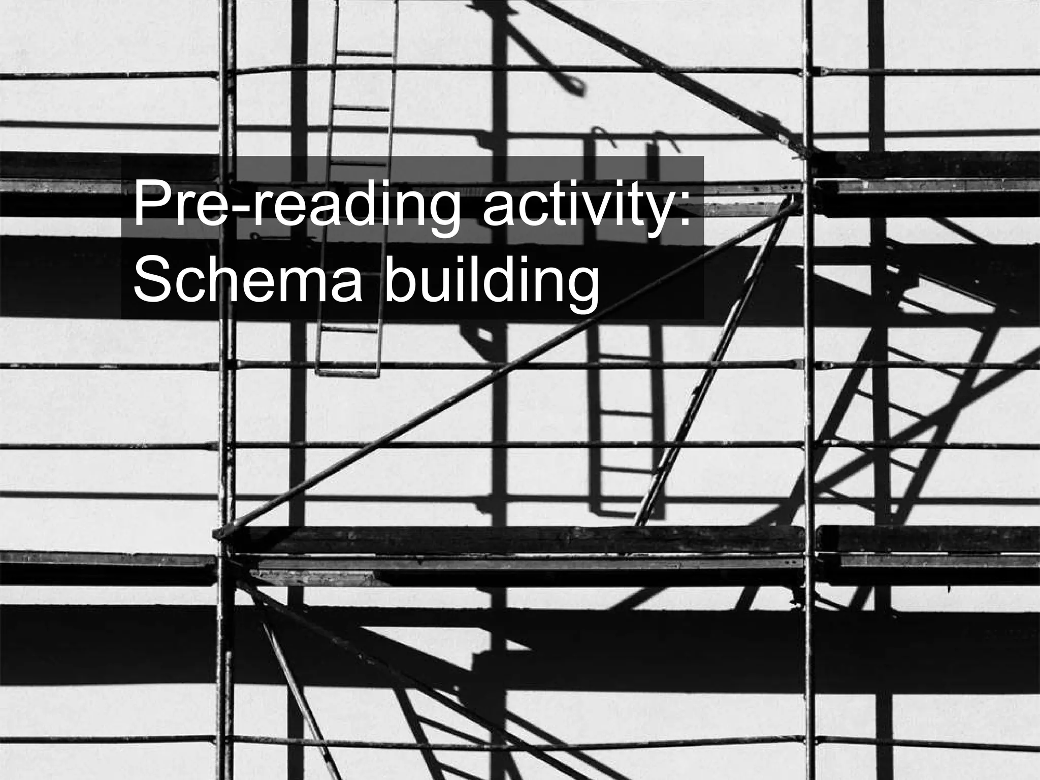 Pre-reading activity: Schema building 