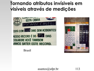 asantos@ufpr.br 113
Tornando atributos invísiveis em
visíveis através de medições
Brasil
 