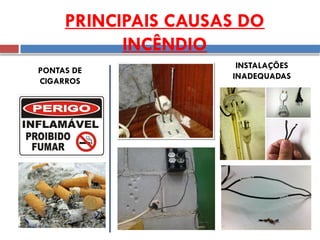 PONTAS DE
CIGARROS
INSTALAÇÕES
INADEQUADAS
PRINCIPAIS CAUSAS DO
INCÊNDIO
 