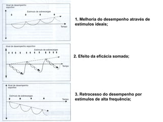 1. Melhoria do desempenho através de estímulos ideais; 2. Efeito da eficácia somada; 3. Retrocesso do desempenho por estímulos de alta frequência; 
