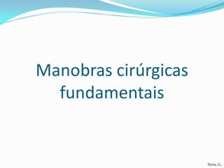 Manobras cirúrgicas
  fundamentais


                      Terra, G.
 