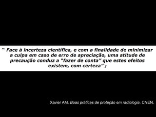 Xavier AM. Boas práticas de proteção em radiologia. CNEN.
 