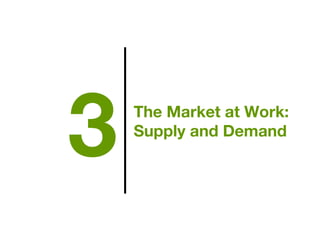 The Market at Work:
Supply and Demand
3
 