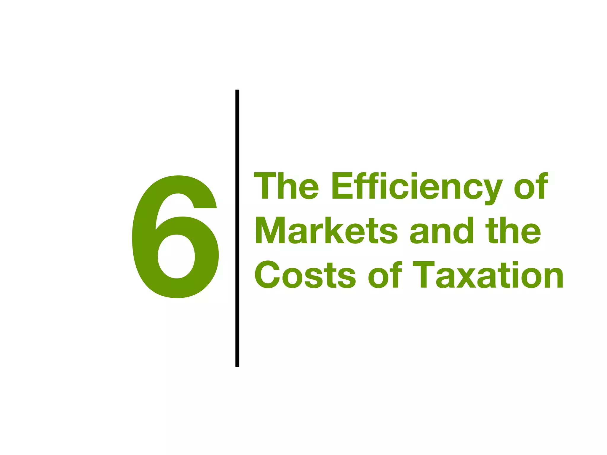 The Efficiency of
Markets and the
Costs of Taxation6
 