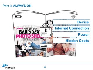 Print is ALWAYS ON




                                      Device
                          Internet Connection
                                      Power
                                Hidden Costs




                     18
 