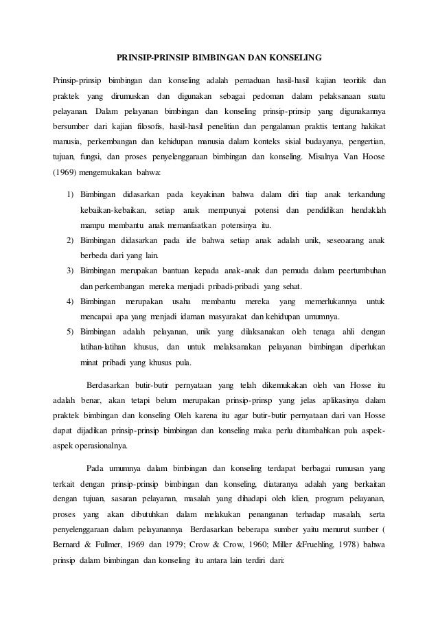Prinsip Prinsip Bimbingan Konseling