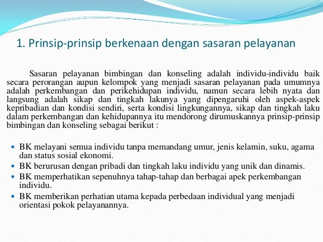 Prinsip Prinsip Bimbingan Konseling Matakuliah Bimbingan Konseling S
