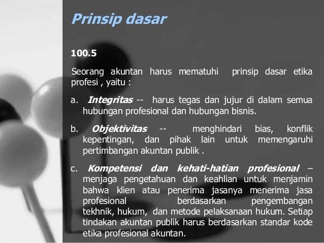 Prinsip dasar etika profesi