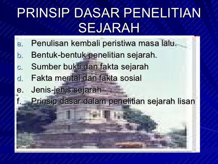 Prinsip Dasar Ilmu Sejarah