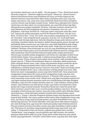 Prinsip dasar seni tari | DOCX