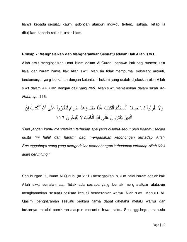 Prinsip Prinsip Halal Dan Haram