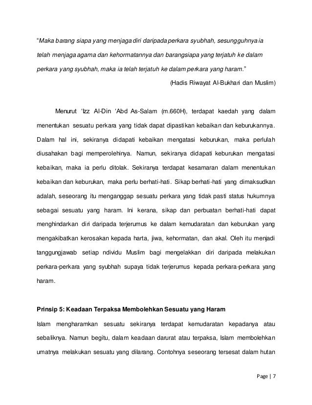 Prinsip Prinsip Halal Dan Haram