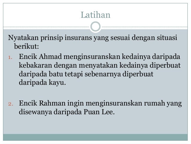 Perdagangan Tingkatan 5 Prinsip Insurans