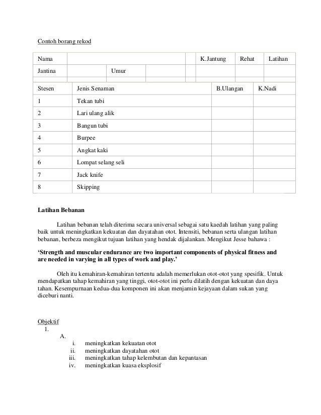 Contoh Report Text Tentang Olahraga Contoh Borang Olahraga / 161638011 Borang Evaluasi Portofolio Olahraga