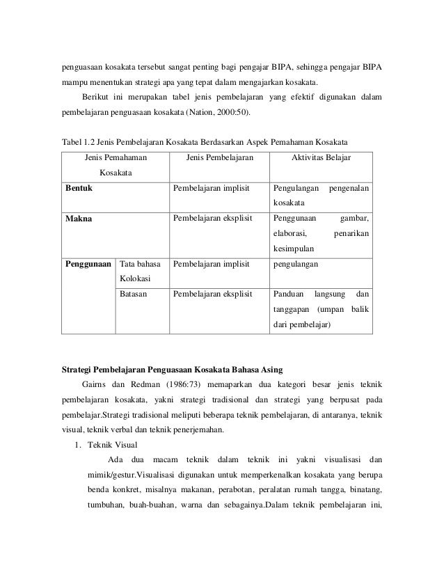 Prinsip pengajaran kosakata bahasa asing