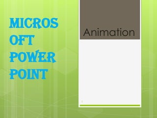 Micros
             Animation
oft
power
point
         1
 