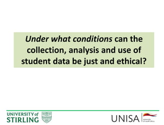 Zombie categories, broken data and biased algorithms: What else can go wrong? Ethics in the collection, analysis and use of student data
