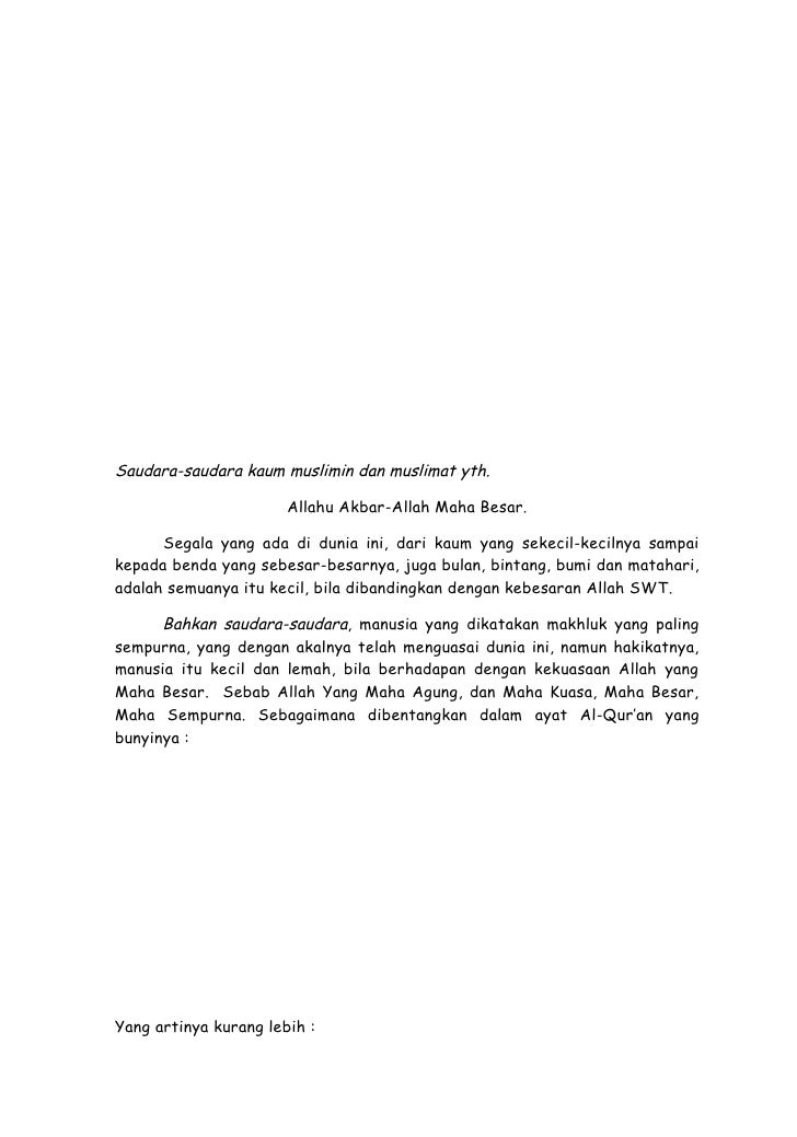Khutbah hari raya idul fitri Khutbah hari raya idul fitri