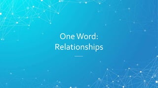 OneWord:
Relationships
12
 