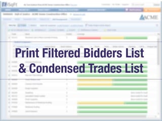 iSqFt - Bid Management - Print Filtered Bidders List