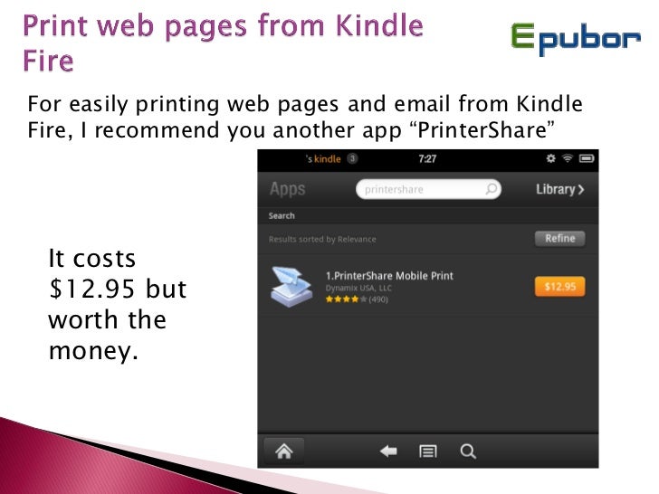 Print from kindle fire