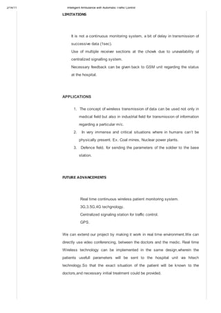 intelligent ambulance with automatic traffic control