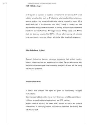 intelligent ambulance with automatic traffic control