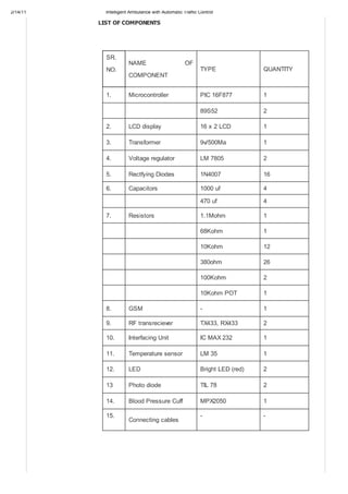 intelligent ambulance with automatic traffic control