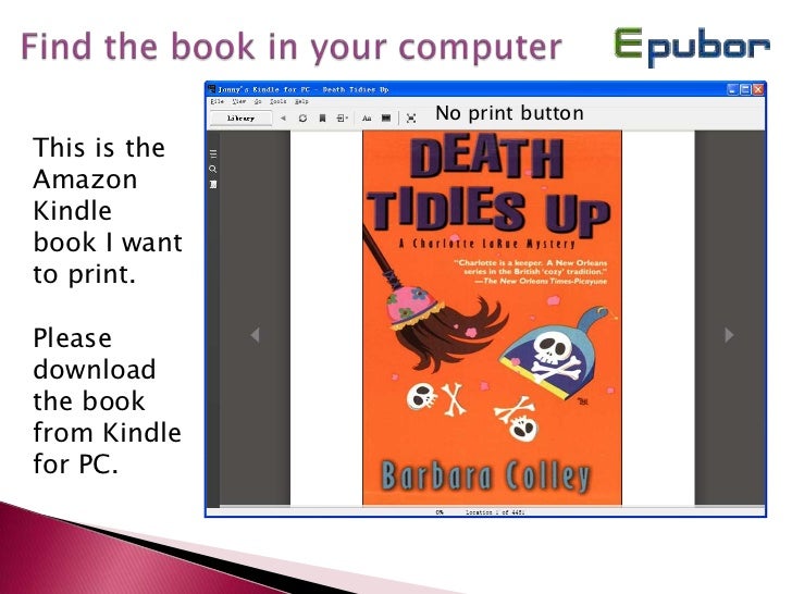 How to print kindle books