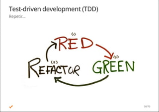 Test-driven development (TDD)
Repetir...
50/70
 