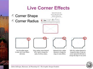 Adobe InDesign, Illustrator, & Photoshop CC: The Graphic Design Portfolio
Live Corner Effects
Corner Shape
Corner Radius
 