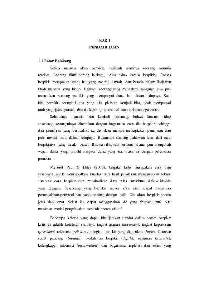 Makalah Berpikir Kritis