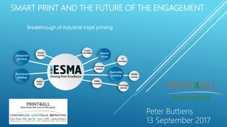 SMART PRINT AND THE FUTURE OF THE ENGAGEMENT
Breakthrough of industrial inkjet printing
Peter Buttiens
13 September 2017
 