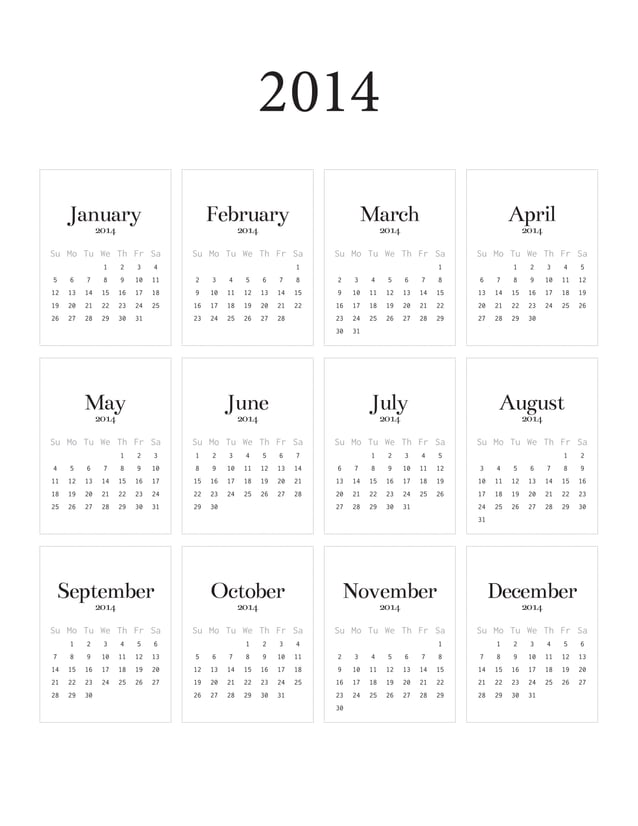 Printable 2014-calendars-rubybows | PDF