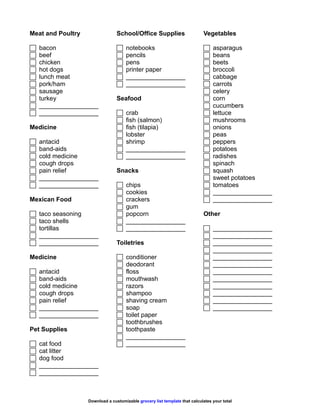 Printable grocery-list | PDF