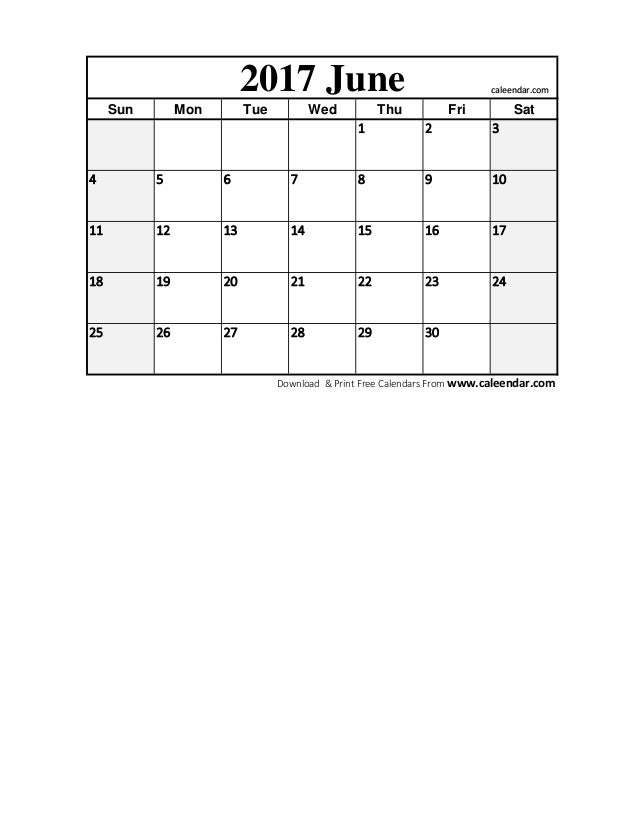 printable june 2017 calendar