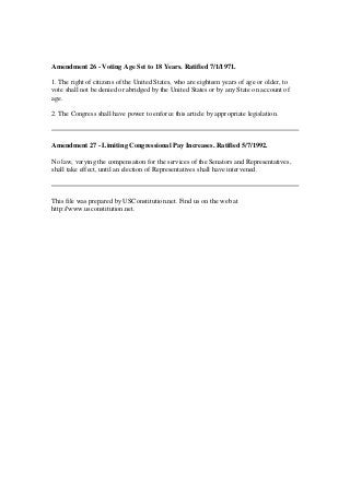 Printable Version of The US Constitution