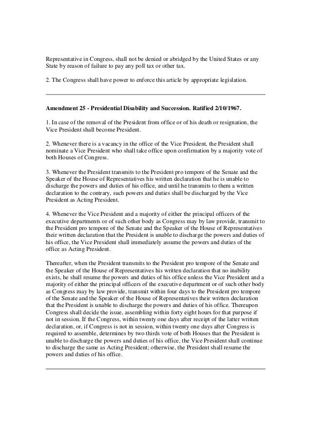 Printable Version of The US Constitution