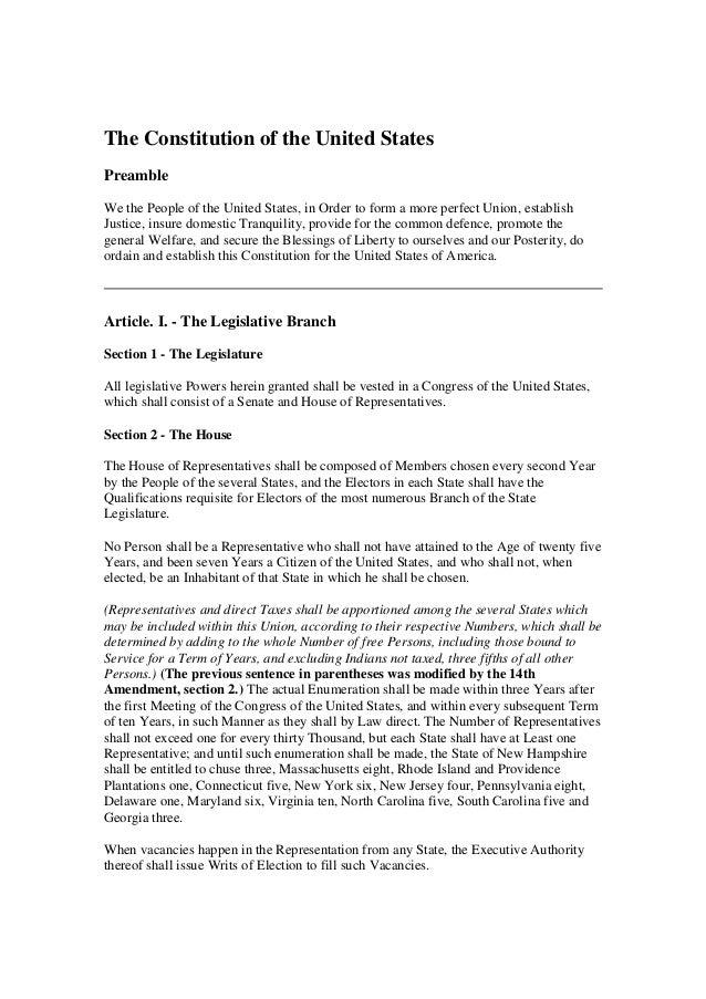 Printable Version Of The US Constitution printable-version-of-the-us-constitution