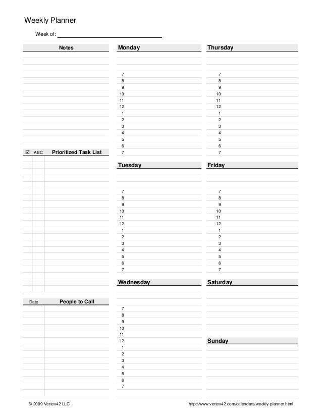 printable weekly planner