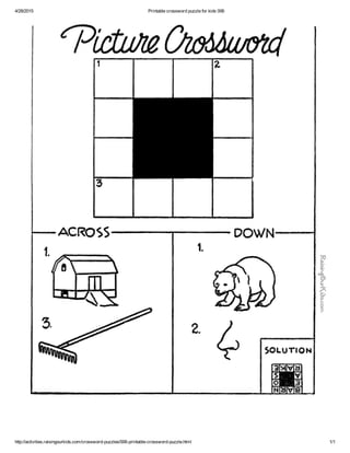 printable crossword puzzle for kids 006