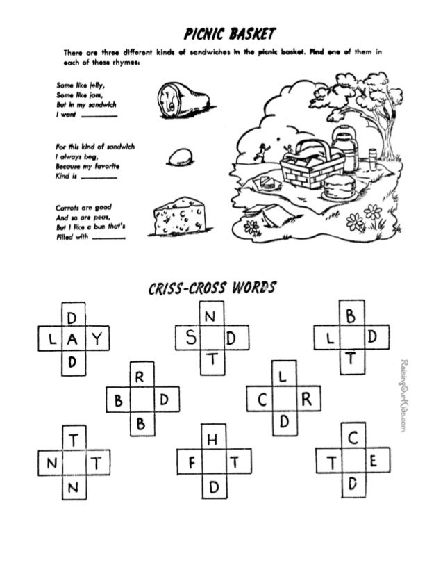 Printable Crossword Puzzles For Kids 007