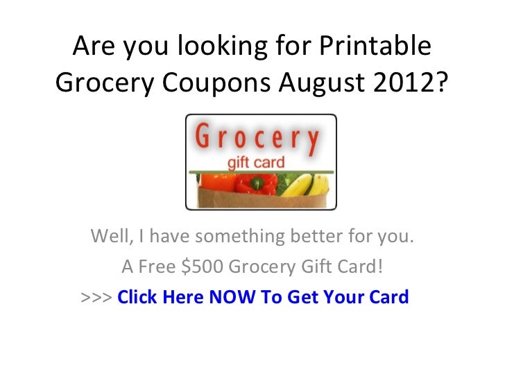 Printable Grocery Coupons August 2012