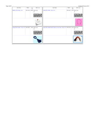 Page: 42/378

Sunday 23 February, 2014
Item Name
HDMI to VGA Cable (1.5m)

Model

inc.
Rs.

Add to cart

TPS-01388 300.00 Add to Cart:

Jumper Wire (Female) - Pack of 10 TPS-01056

60.00 Add to Cart:

Item Name
Jumper Wire (Male) - Pack of 10

Model

inc.
Rs.

Add to cart

TPS-01057 45.00 Add to Cart:

Jumper Wire (Male-Female Connector on each end) - Pack of 10 TPS-01356 45.00 Add to Cart:

 