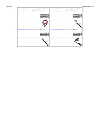 Page: 43/378

Sunday 23 February, 2014
Item Name
Multimeter leads

Model

inc.
Rs.

Add to cart

TPS-00807 45.00 Add to Cart:

Multistrand Copper Wire/m (1.5mm ) TPS-01124 18.00 Add to Cart:

Item Name
Multistrand Copper Wire/m (1mm)

Model

inc.
Rs.

Add to cart

TPS-01084 12.00 Add to Cart:

Power Cord for Laptop Charger/SMPS TPS-01381 85.00 Add to Cart:

 