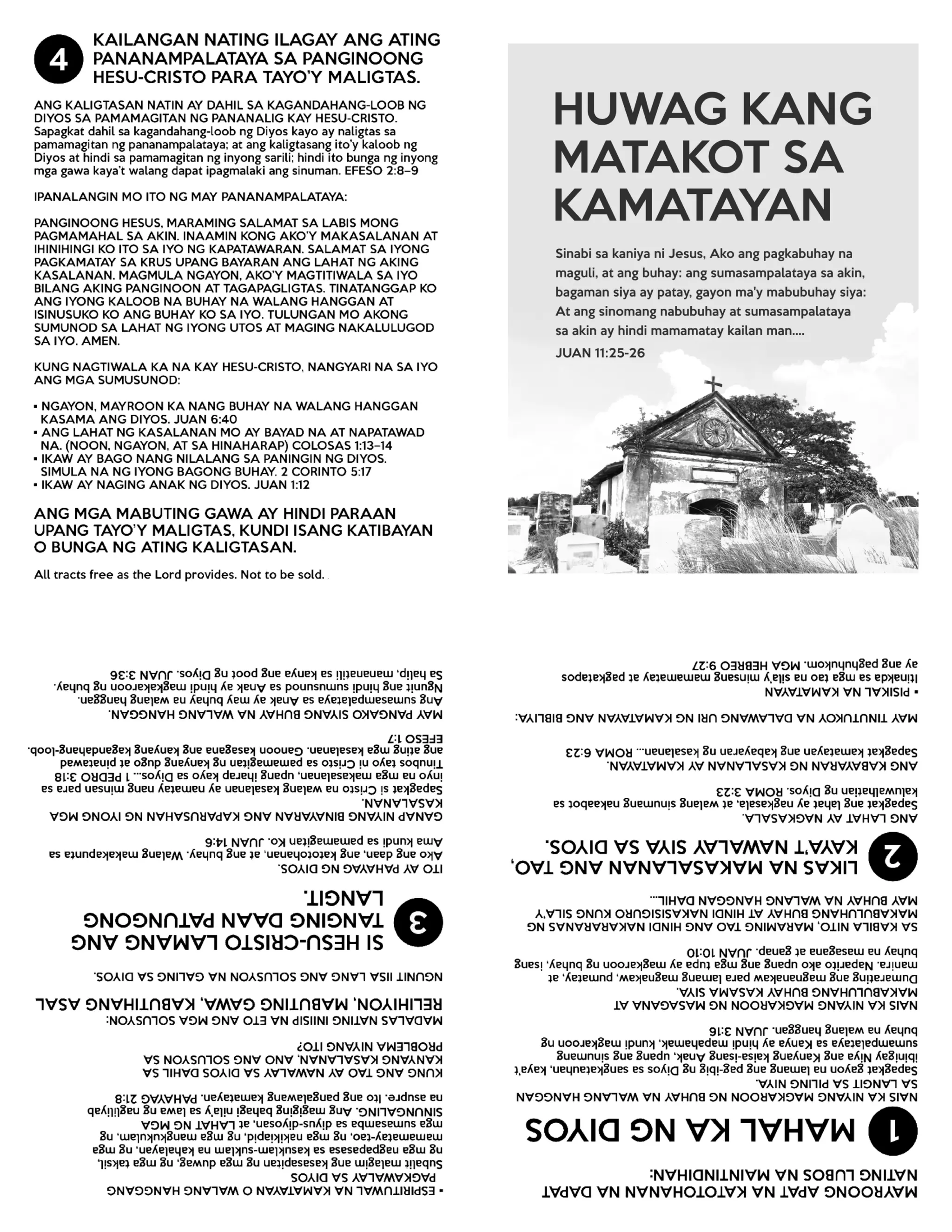 printable tagalog do not fear death gospel tract (Letter Size 8.5 x