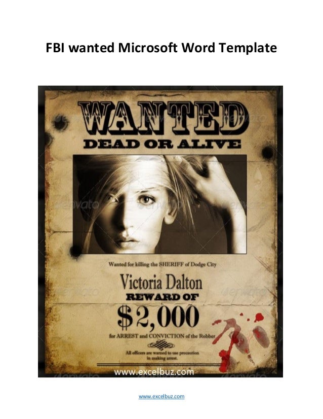 wanted poster template microsoft word