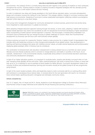 Ethics and Leadership: A paradigm shift in higher education | PDF