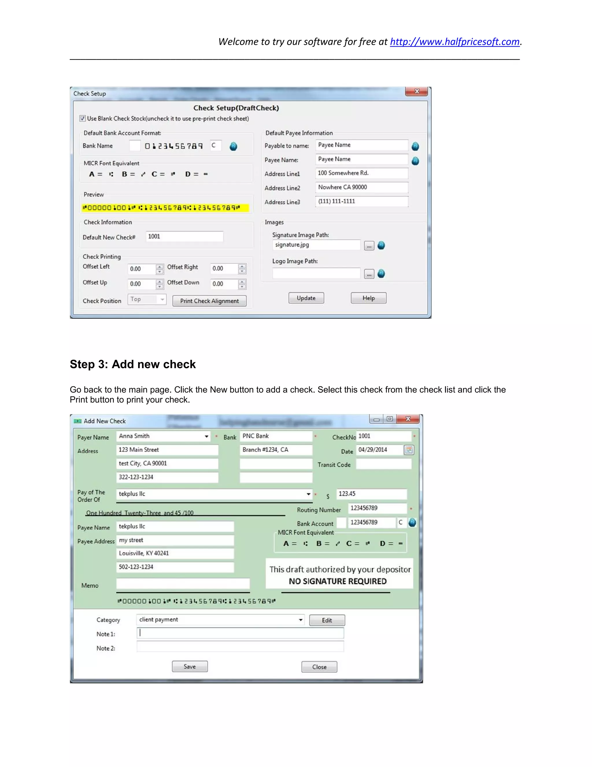 How to Print Draft Check To Receive Check by Phone and Fax | PDF