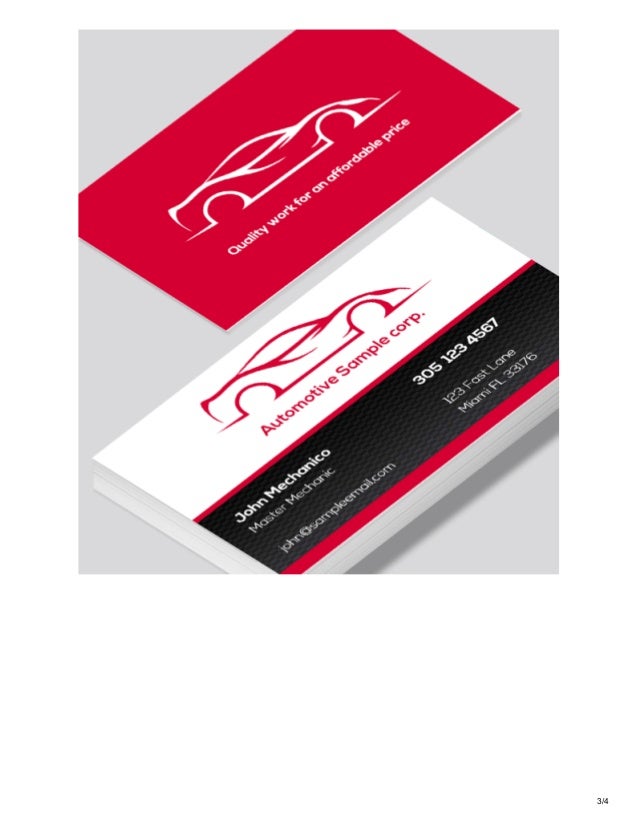 Printelf Com Automotive Business Cards Who Needs Them